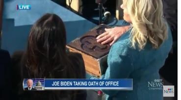 Joe Biden Took Oath on Masonic Illuminati Bible With an Upside Down Cross?