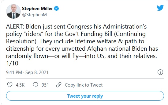 Stephen Miller_ALERT Biden just sent Congress his Aministration policy